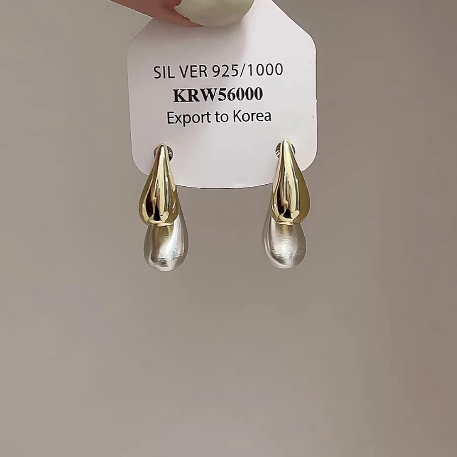 合金耳饰 高级质感一款两戴金属拉丝ins耳钉小众设计轻奢百搭耳饰
