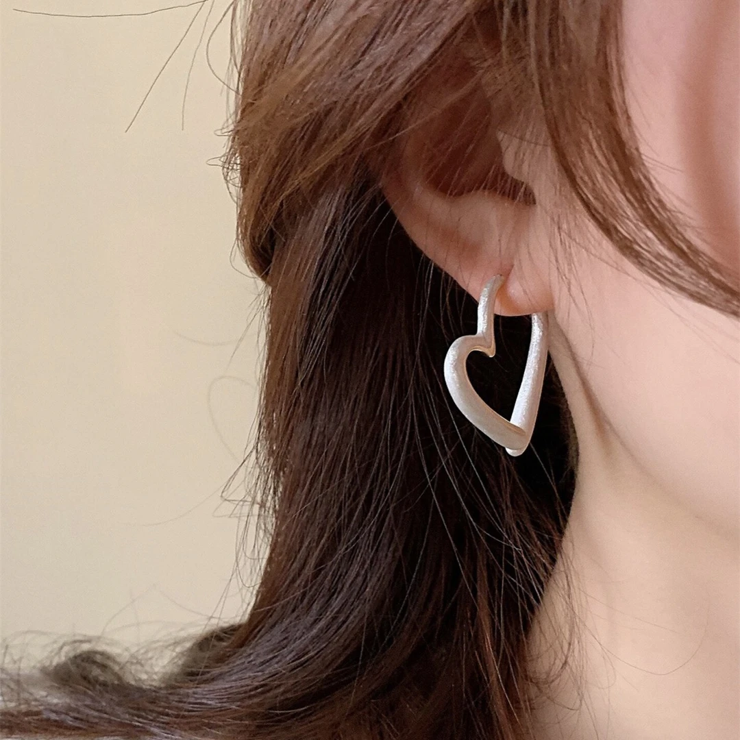 铜合金耳饰 小众设计高级感滴油爱心耳环韩式新款气质轻奢耳饰78