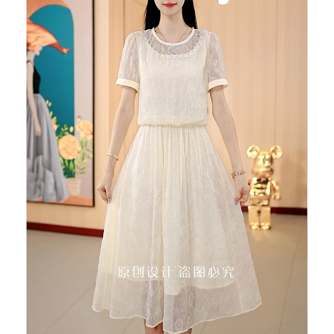 【阿紫专属】ADYS-3860夏季新款定制法式优雅气质轻奢女装连衣裙