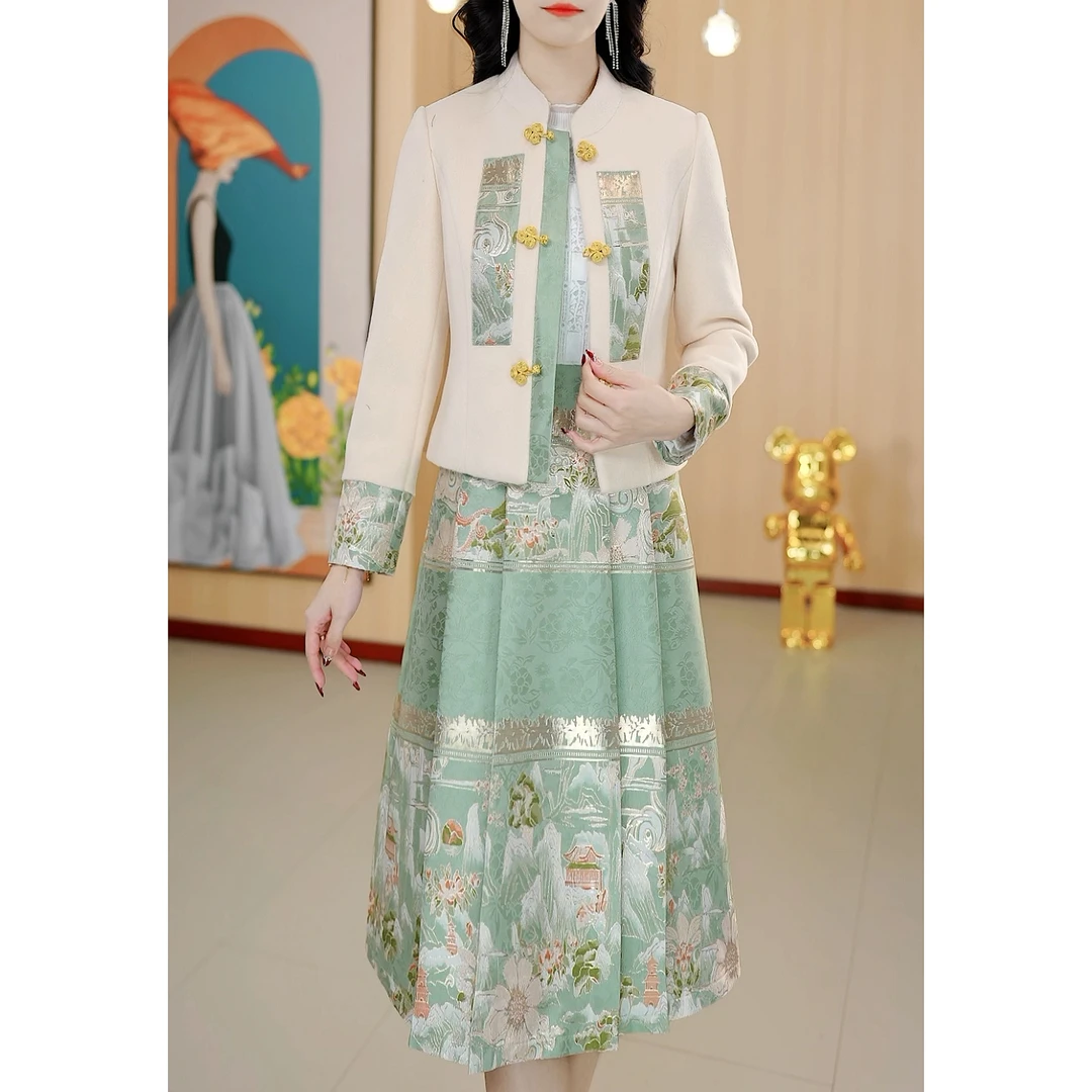 【阿紫专属】2025春秋新款气质新中式时尚轻奢洋气两件套ADYS-2849