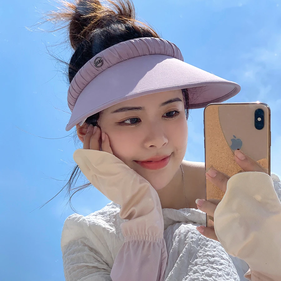 时尚潮遮阳帽女夏季防晒帽防紫外线户外运动出游遮脸空顶太阳帽子