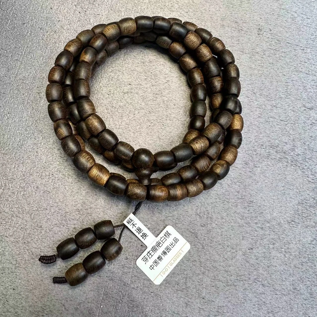 中国香博园沉香越南芽庄瘤疤白棋桶珠0.8*0.9多圈长串qy800731