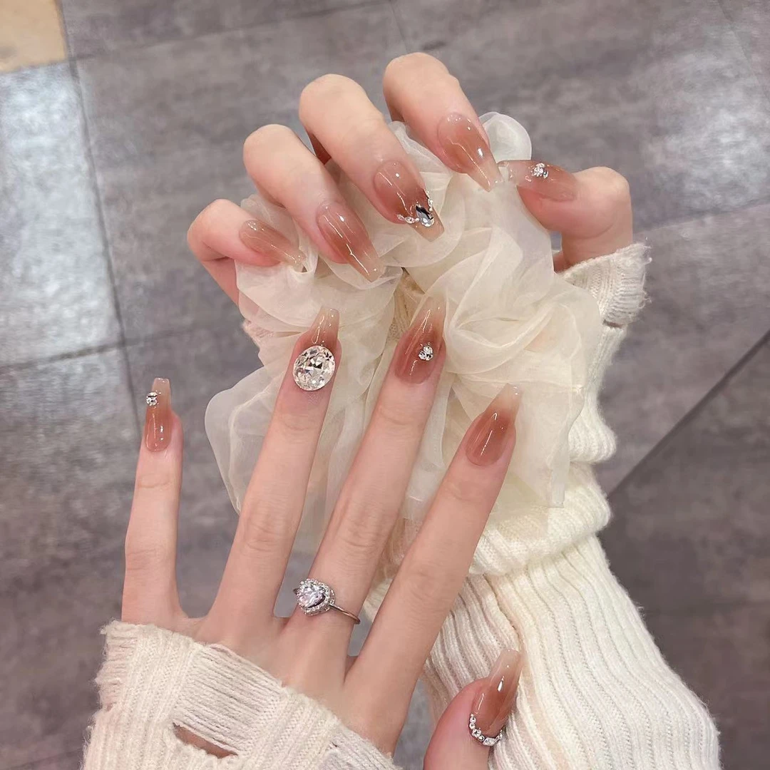 【花江月】纯手工穿戴甲ins显白爆闪小红书穿戴甲指甲贴美甲女