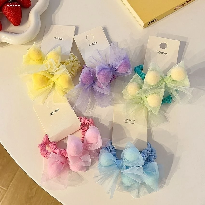 今诩儿童皮筋不伤发弹性好橡皮筋女童发圈头饰小女孩不伤发发蝴蝶