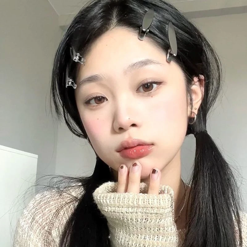 今诩少女属刘海碎发一字鸭嘴造型侧边化妆小发夹