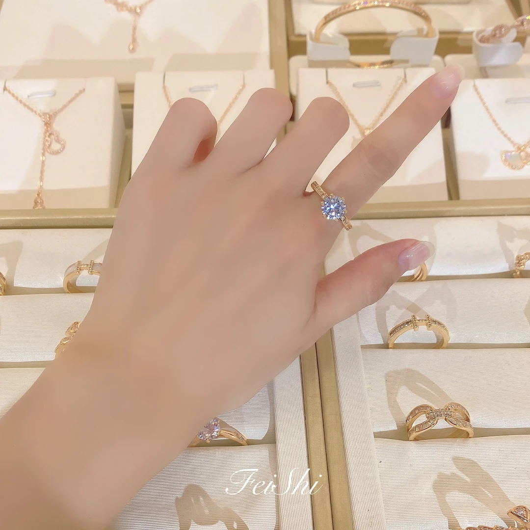 铜合金合成锆石戒指 蛇骨2克拉FS578戒指