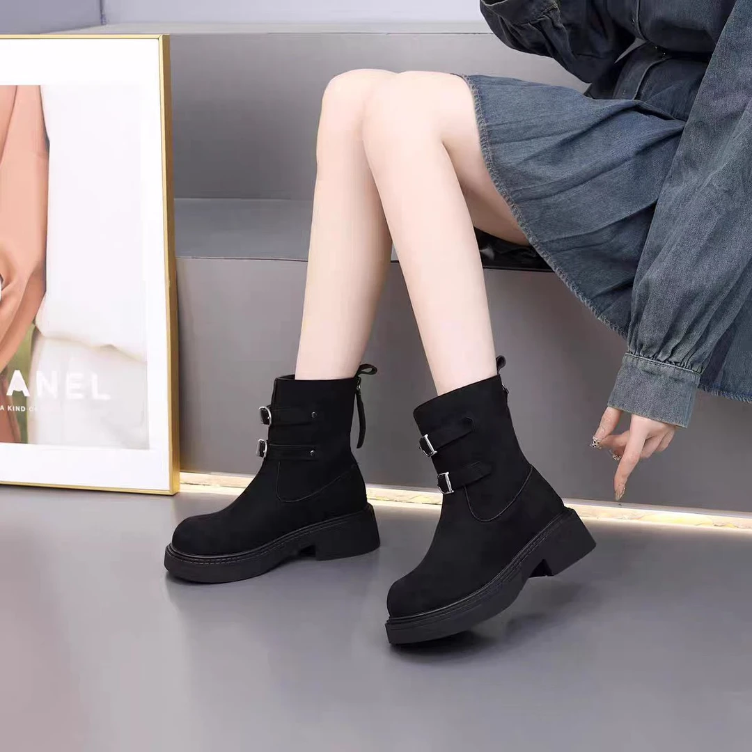 【年货节】女士新款港风皮带扣废土风马丁靴6961