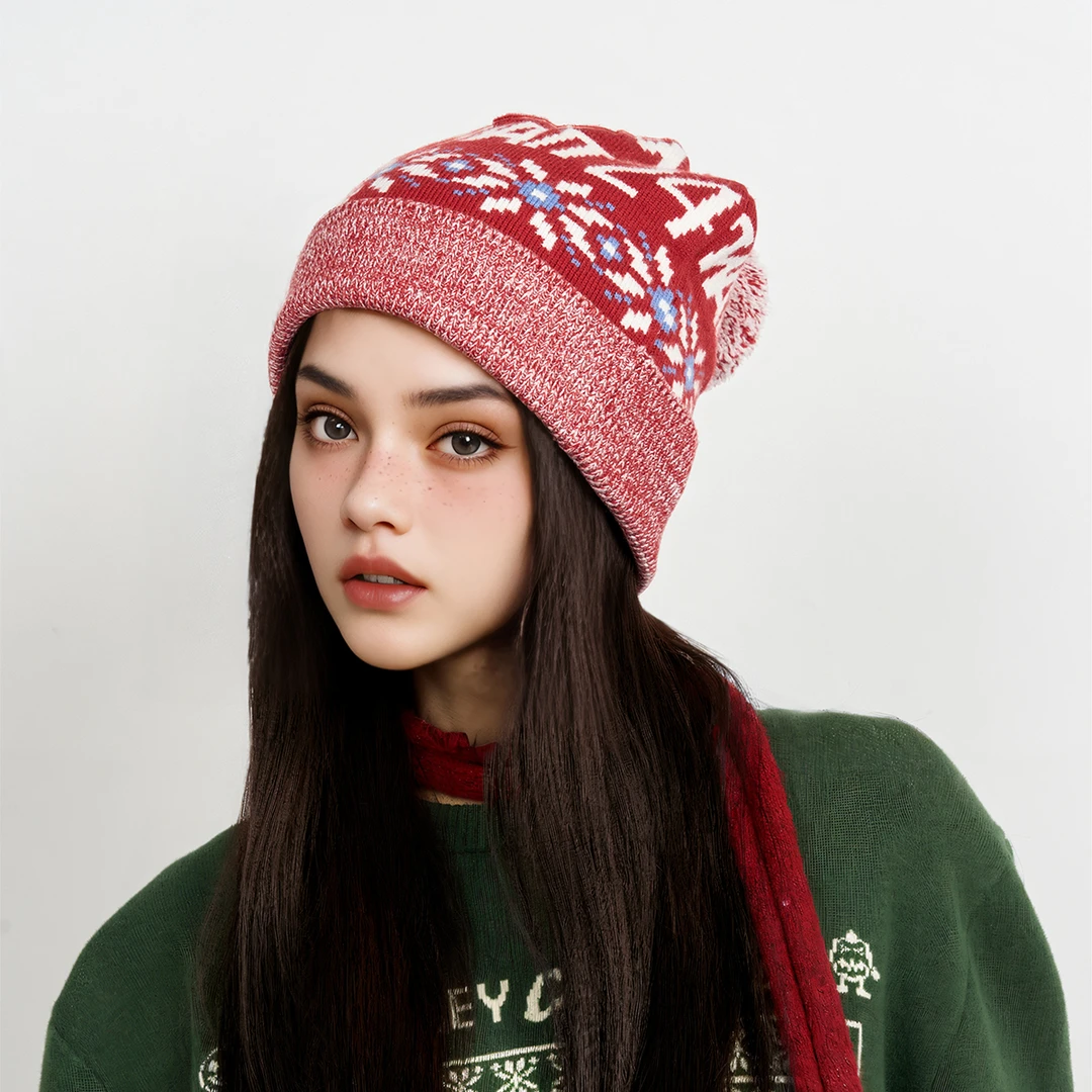 CANOTWAIT_陈伟霆S.W.SMILEY联名字母图案毛线帽户外保暖帽时尚