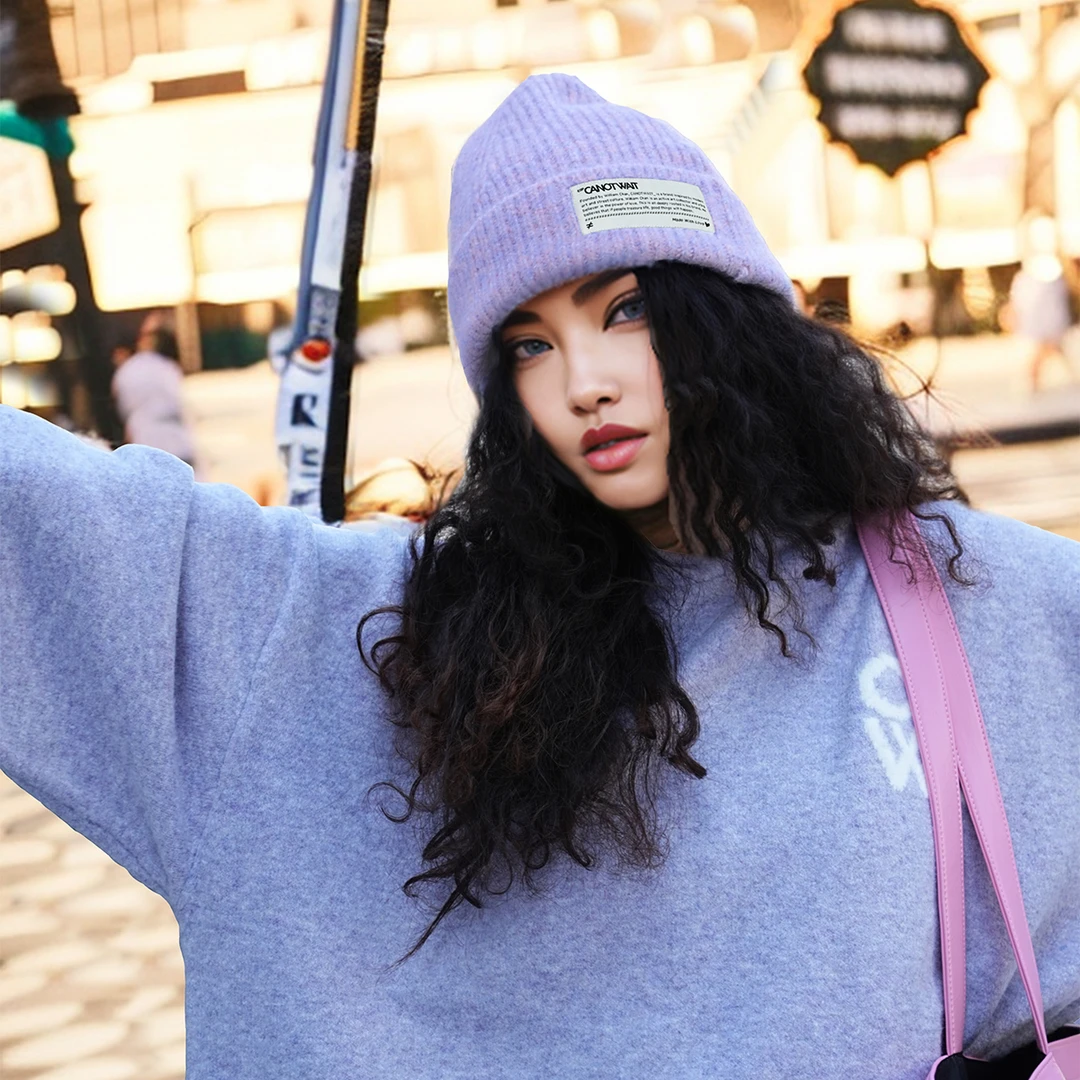 CANOTWAIT_陈伟霆CNW 休闲百搭斜纹编织侧标绒帽