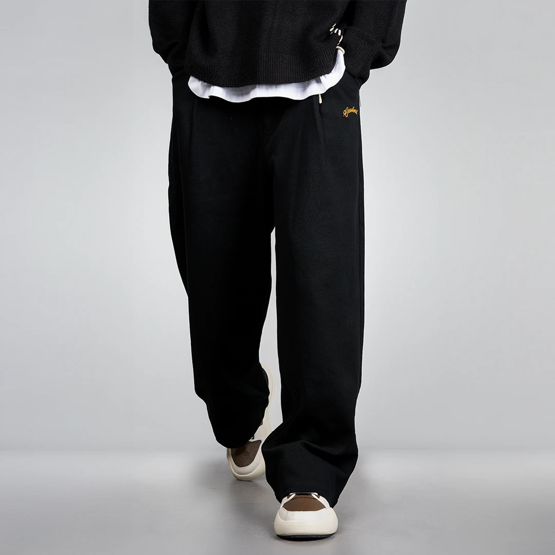 CANOTWAIT_陈伟霆复古斜纹布长裤百搭宽松休闲裤早春款裤子休闲