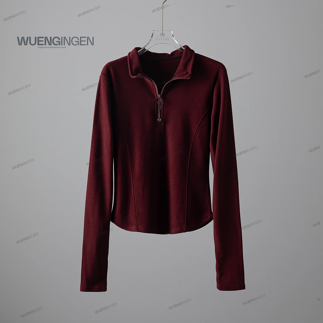 无印心匠纯色 ~ 半开领 设计感 时尚百搭 上衣 A12318