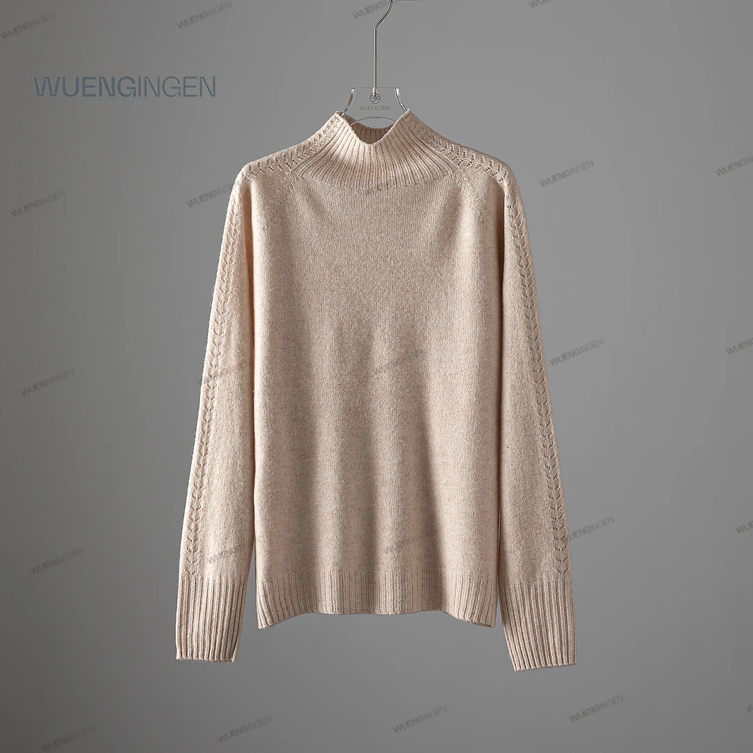 无印心匠羊毛~ 纯色+中高领&套头毛衣 女秋冬 A20109