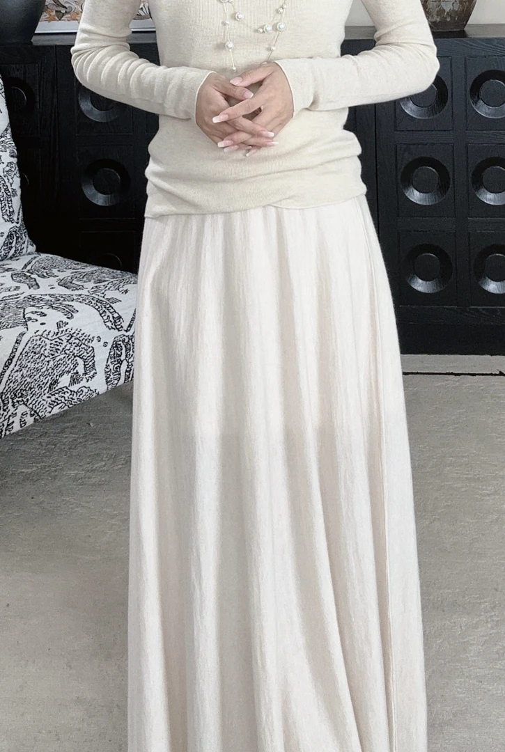 【懒羊羊】新款显瘦气质针织时尚高腰优雅收腰女精纺羊绒裙ZHT9871