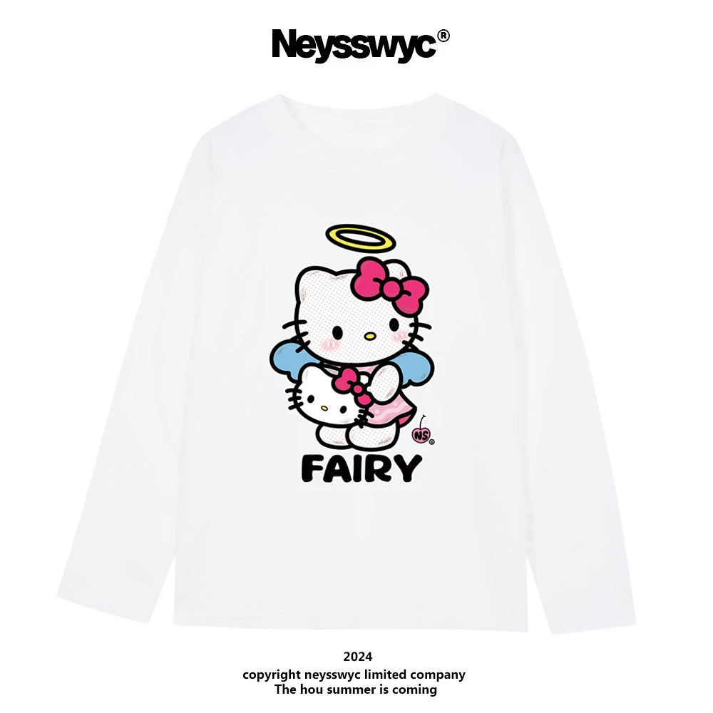 NEYSSWYC 【售完不补】天使KT长袖T恤春秋冬宽松纯棉