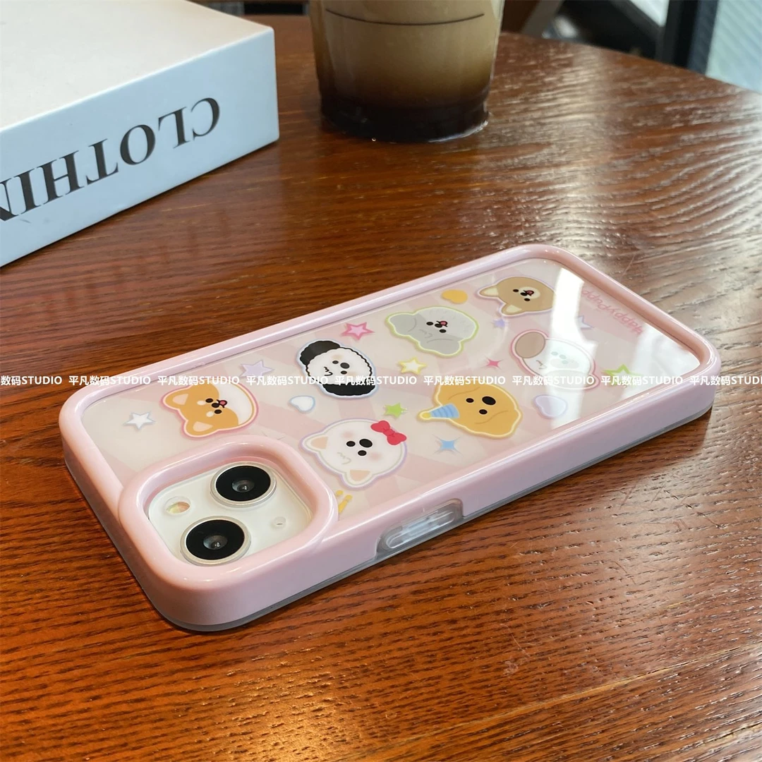 粉色可爱卖萌小狗狗iPhone14苹果13手机壳13promax少女心12防摔11