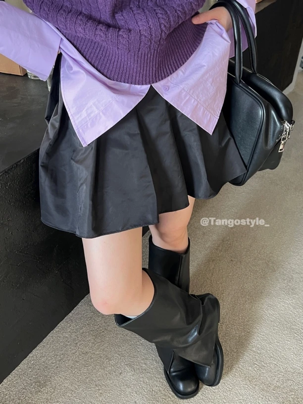 HELLOTANGO《赫本假日》小众显瘦俏皮可爱学院风百褶短裙23871#