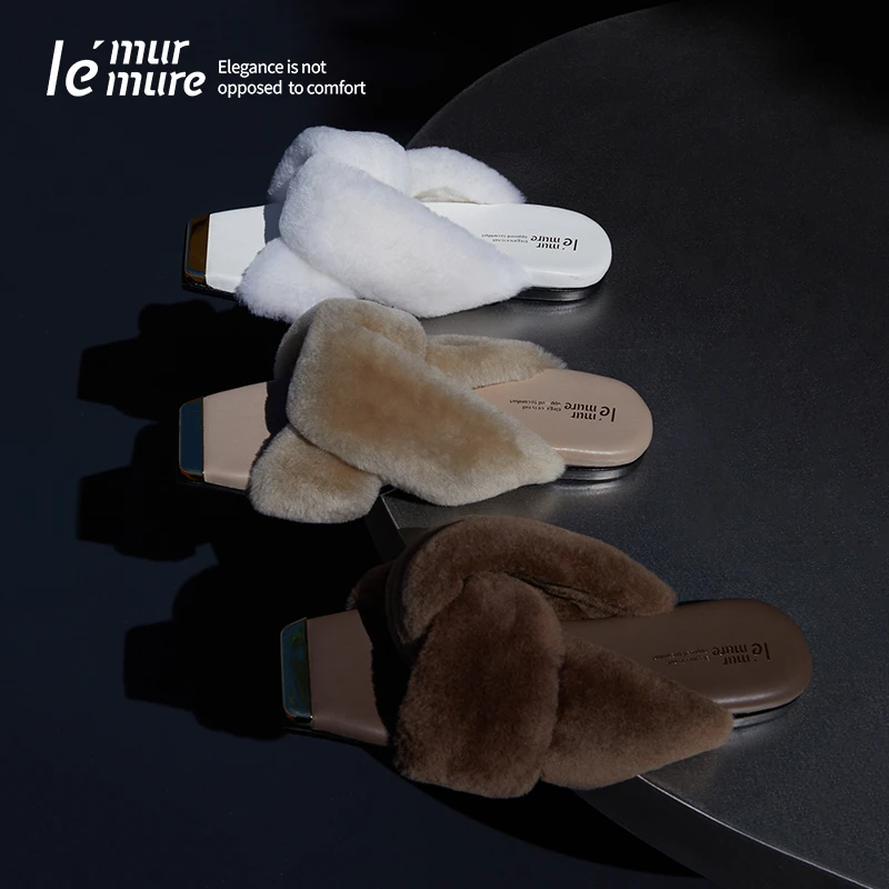 Le' Murmure 托斯卡纳 “克制美学” 扭结设计 慵懒 毛毛拖鞋 zb