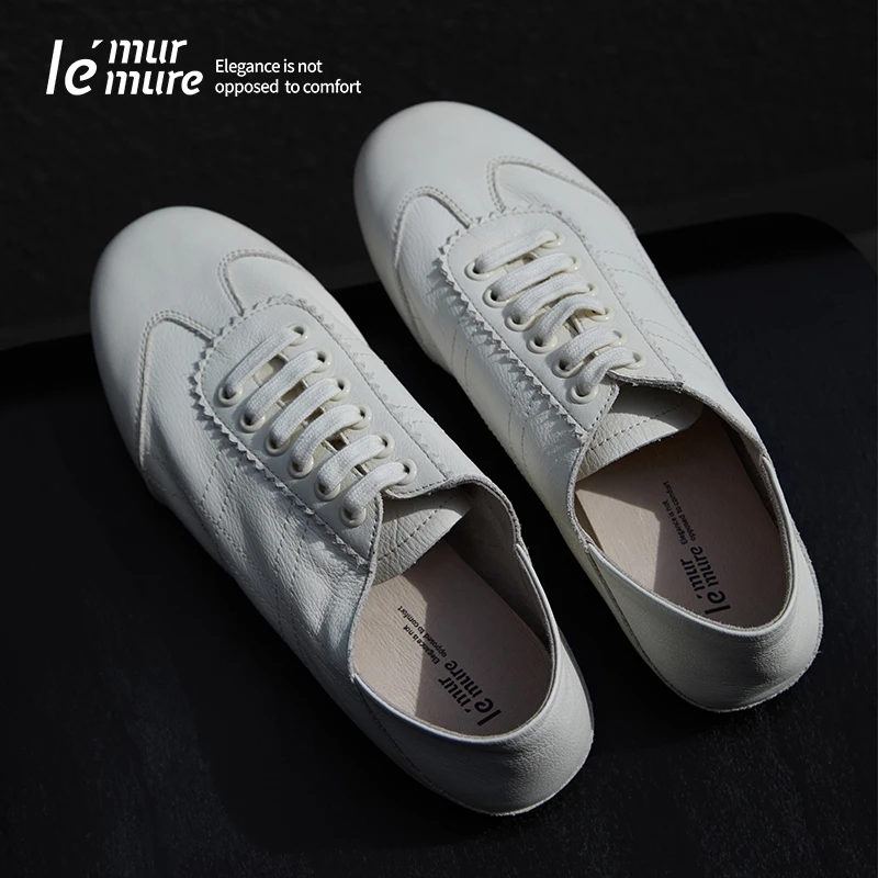 Le' Murmure 懒人B备海莉风随性 复古阿甘鞋两穿平底休闲小白鞋