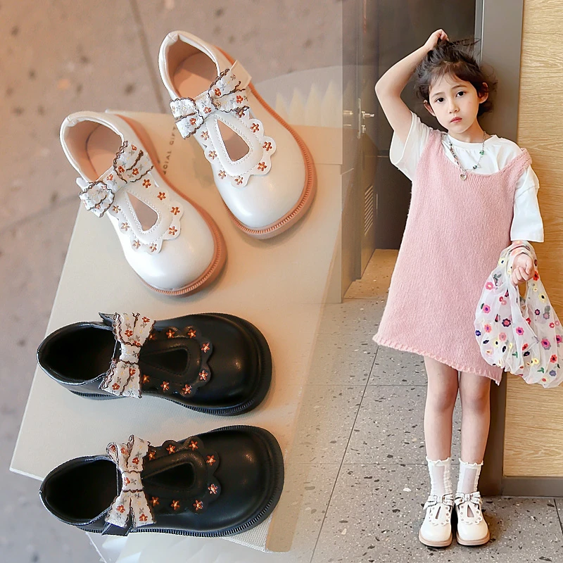 26-36女童鞋儿童公主小皮鞋2025春秋新款宝宝女孩单鞋豆豆小香风