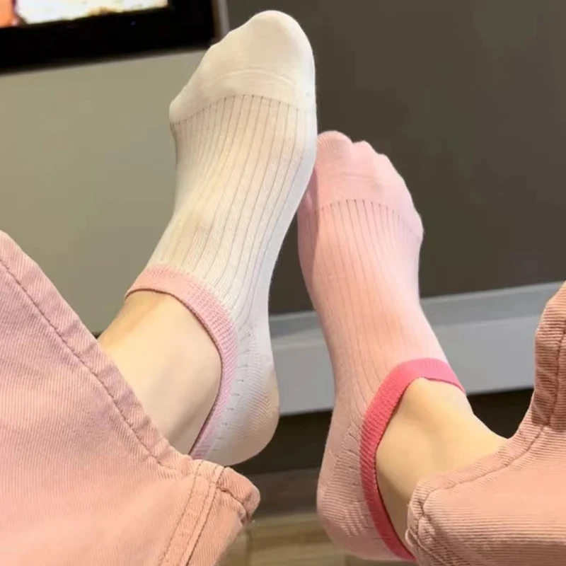 日系ins风甜美马卡龙纯色低帮百搭船袜女夏季薄款点胶不掉跟短袜