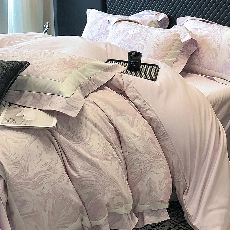 高端轻奢纯棉加厚磨毛秋冬印花纯棉被套结婚乔乔四件套