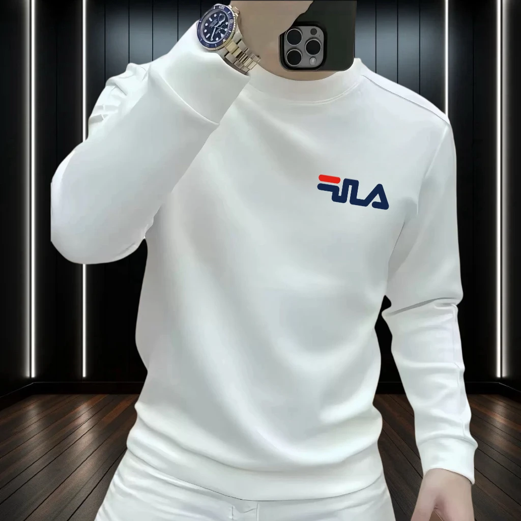 潮牌华棉卫衣男士2024新款春秋冬季痞帅圆领长袖t恤男款加绒加厚