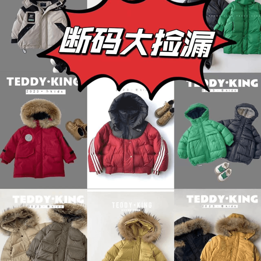 Teddy King/泰迪大圣2024冬中小童 冬季羽绒服集合链接TU01-TU08