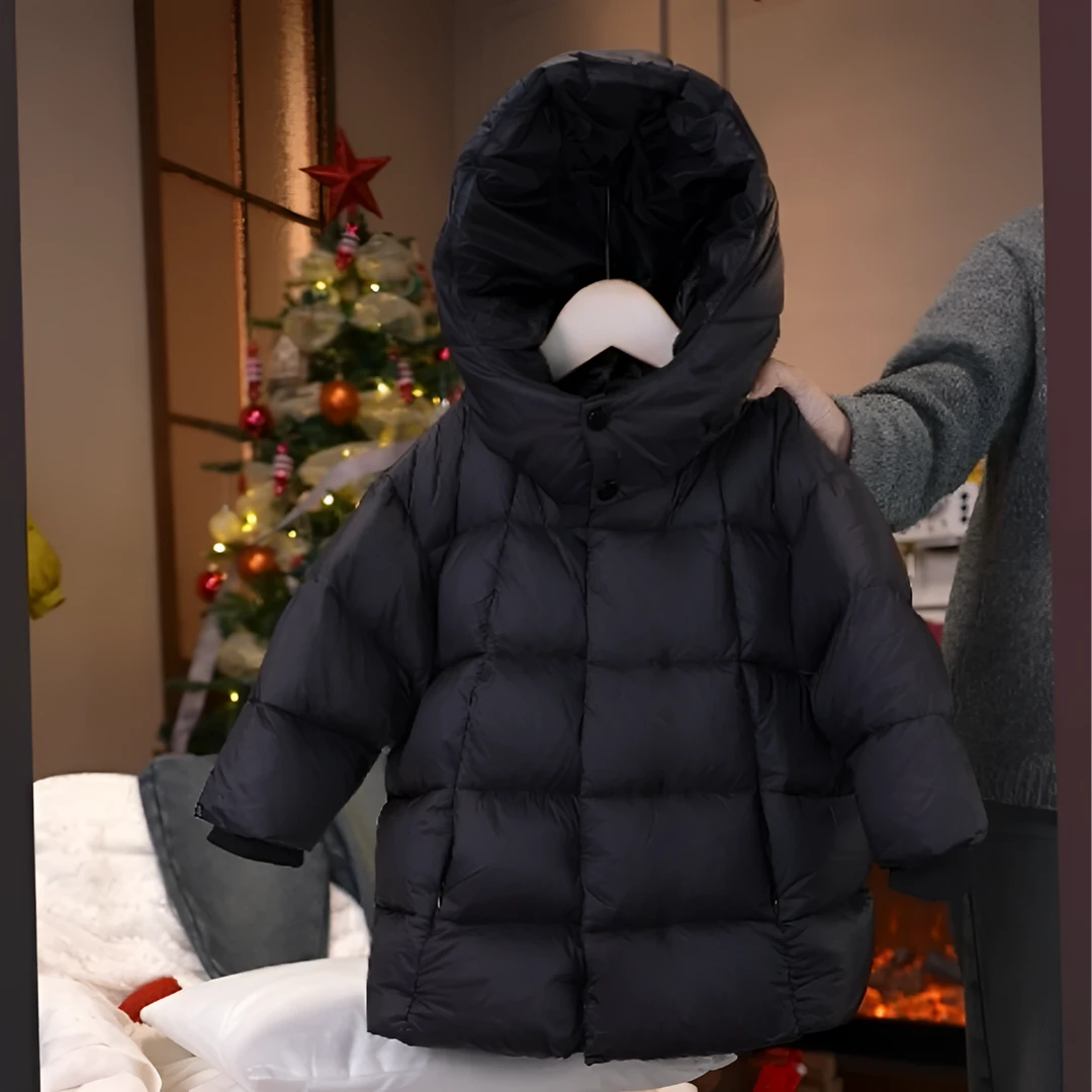 【Teddy King】2024冬季新款中小童韩版 纯色连帽羽绒服  TXB24733