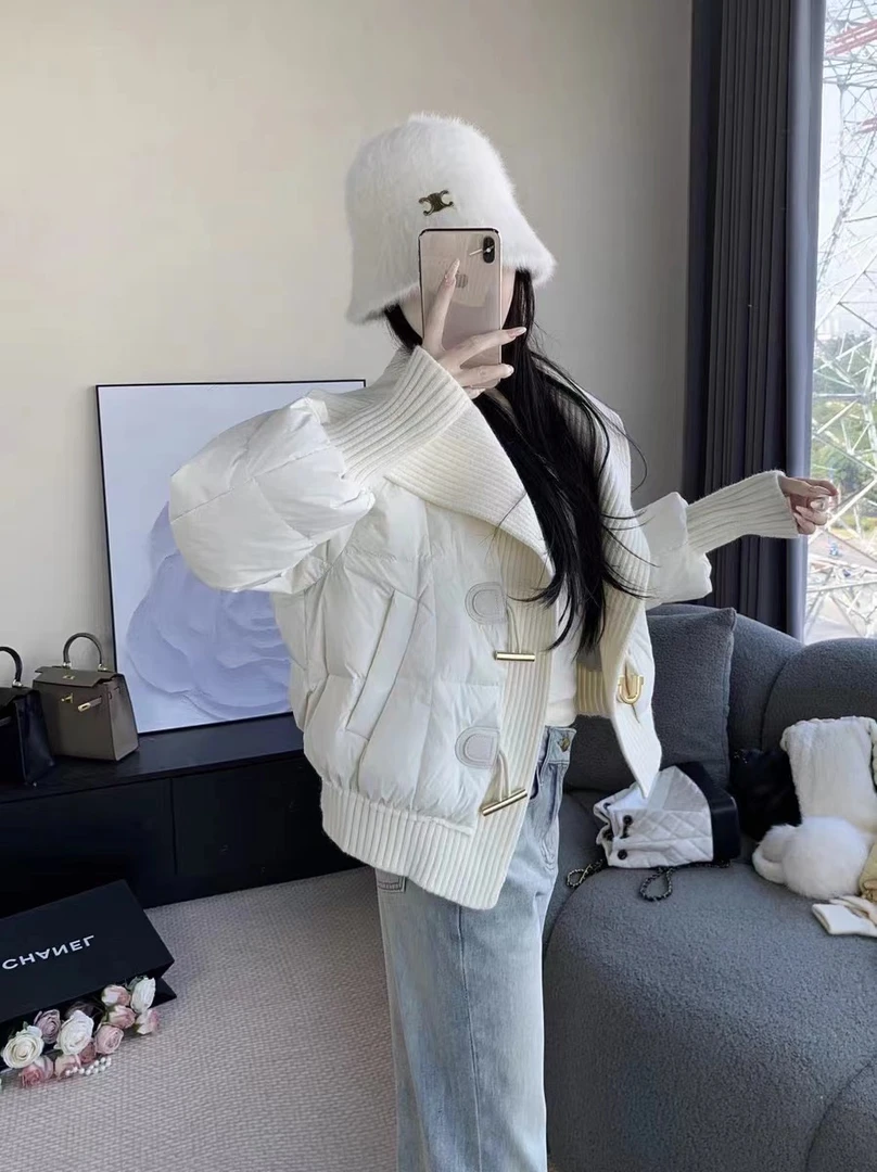 【清货】羽绒服厚外套小个子短款冬季大翻领白鸭绒外套