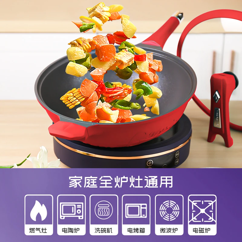 帝伯朗浮雕多用锅多功能汤锅微压锅煎炒锅32cm