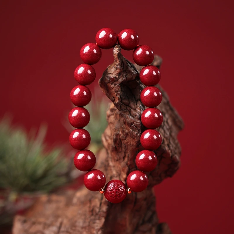 含辰砂工艺品紫金砂朱砂生肖珠手串