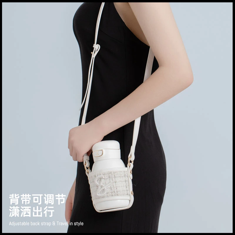 vanow【女财阀同款】保温杯吸管大容量防摔手提斜跨