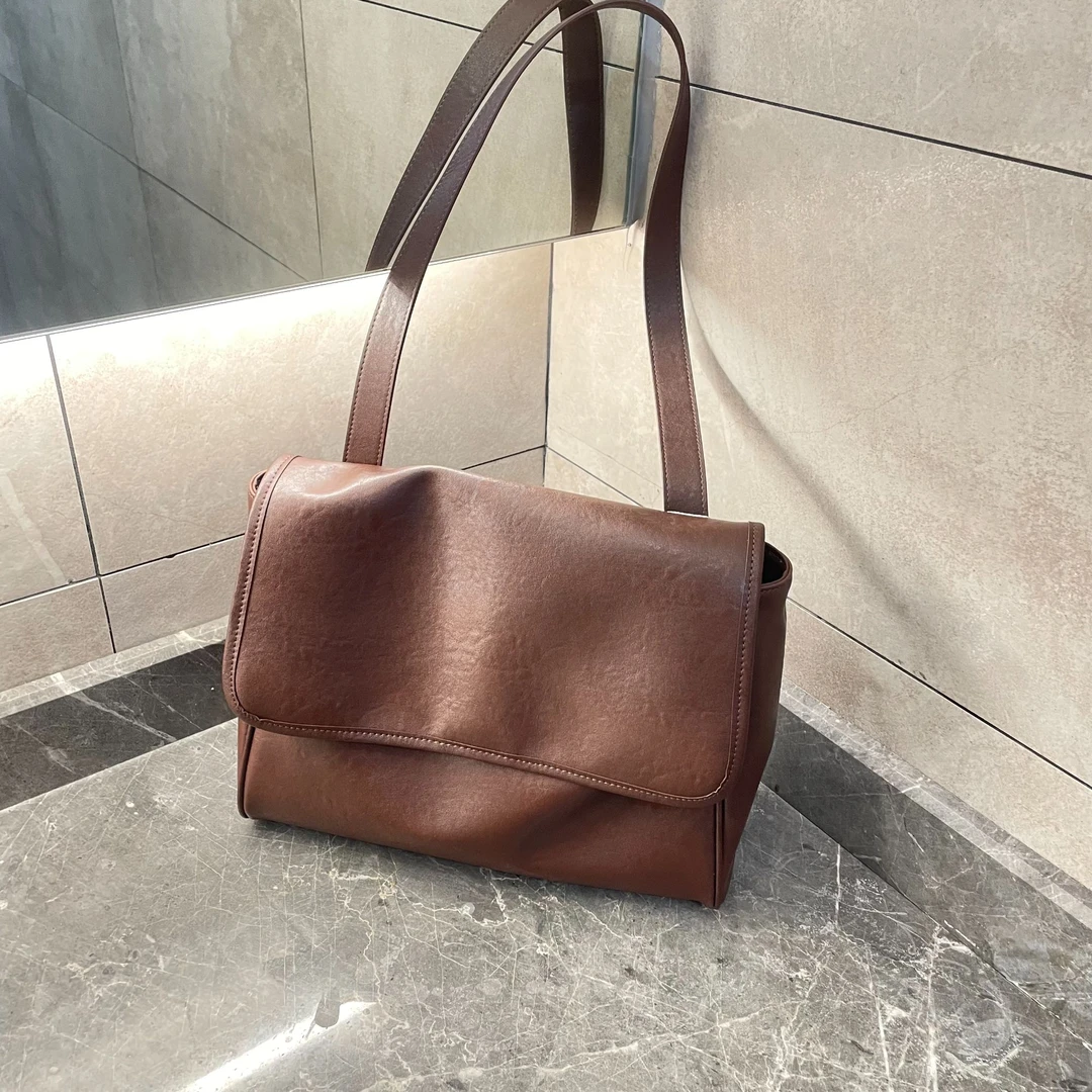 『邮差托特』秋冬水晶植鞣牛皮单肩斜挎托特包邮差包