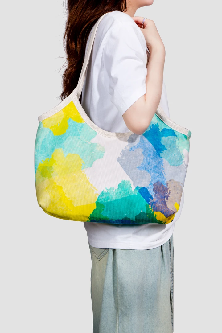 无则艺【菜篮子包】时尚百搭印花单肩休闲潮流学生便携轻便环保肩包