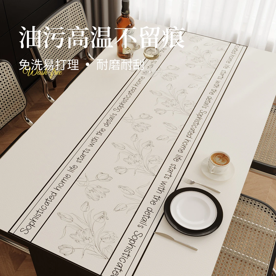 长方形大桌布免洗家用防烫台布防水防油客厅餐桌茶几隔热台面桌垫