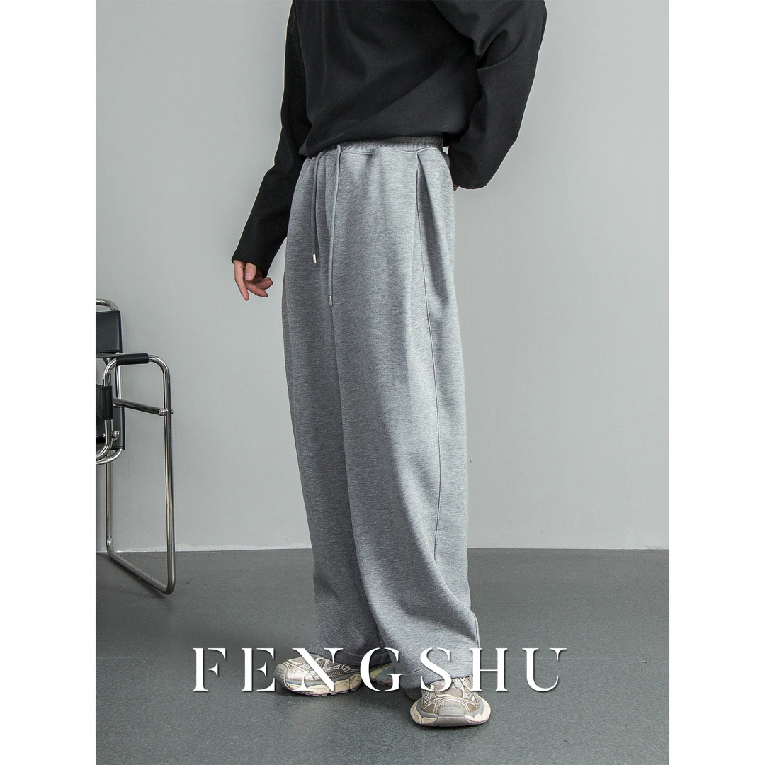 【清仓款】秋冬加厚休闲裤显瘦弯刀裤宽松休闲阔腿长裤运动直筒卫裤