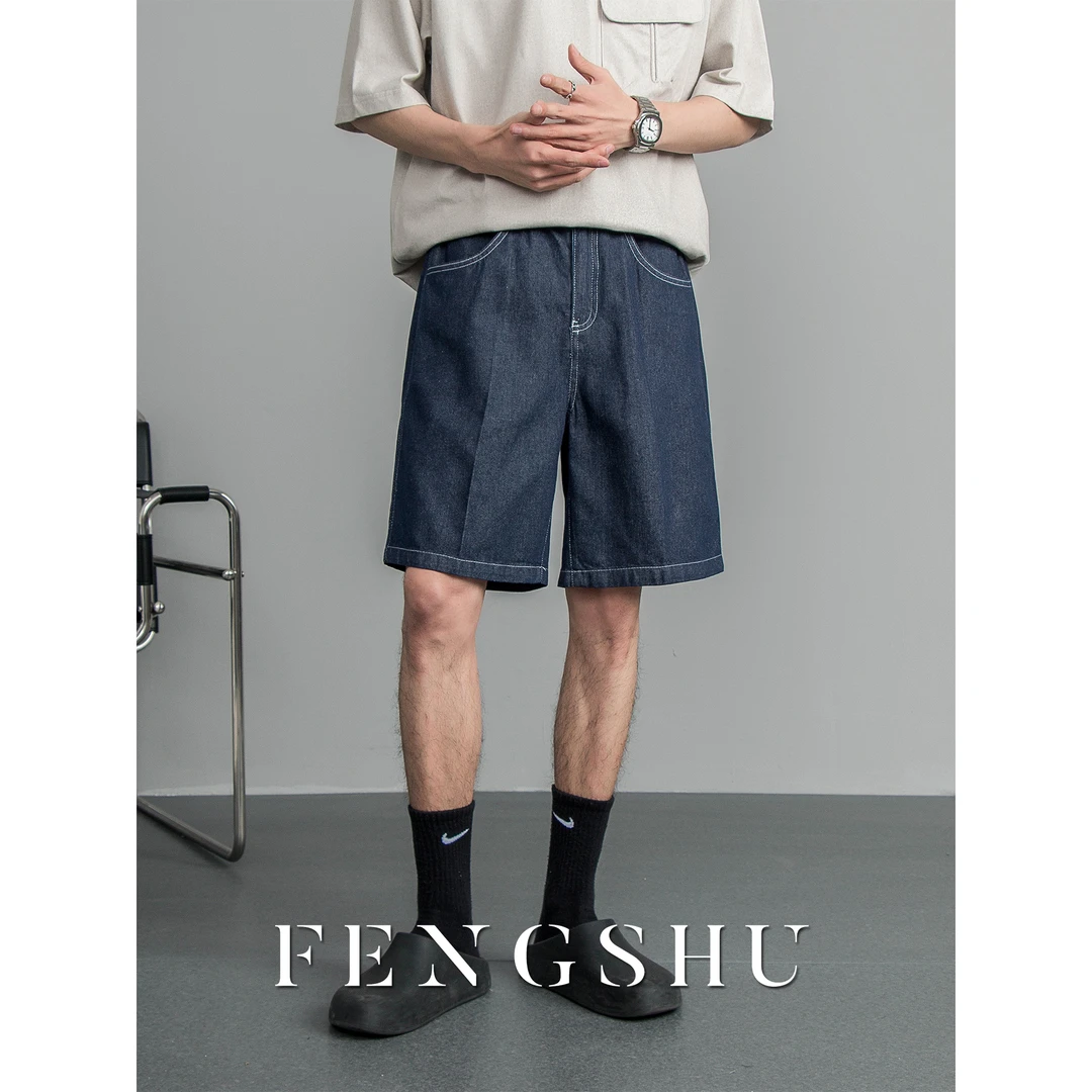 【清仓款】 夏季男士复古直筒牛仔五分裤百搭休闲宽松做旧牛仔短裤