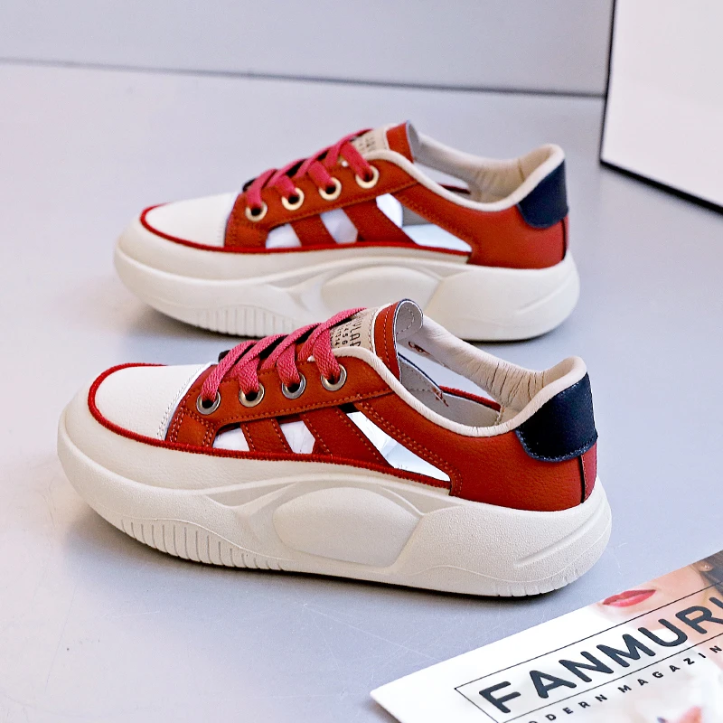 夏季新款镂空透气女鞋2024新款时尚潮鞋百搭板鞋ins潮运动休闲鞋