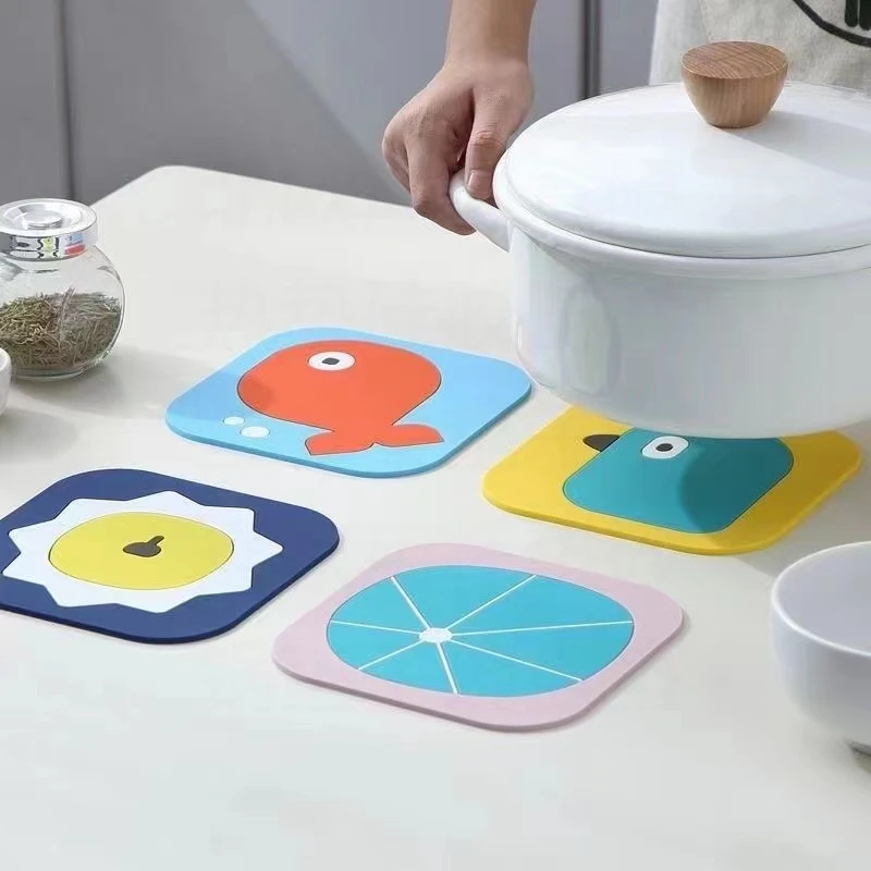 北欧风创意隔热垫硅胶防烫垫餐桌垫子卡通家用杯垫砂锅垫子碗盘垫