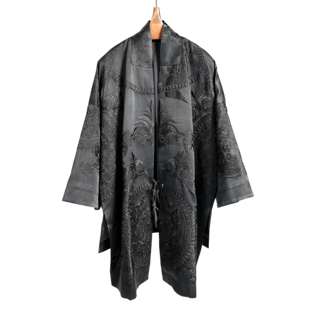 走心非遗香云纱袈裟23ZWT3722【常念】重磅刺绣复古黑色秋冬新中式