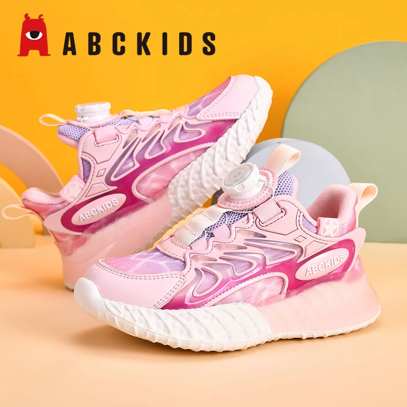 ABCKIDS网面童鞋女童鞋软底女孩儿童中大童鞋透气旋转扣透气