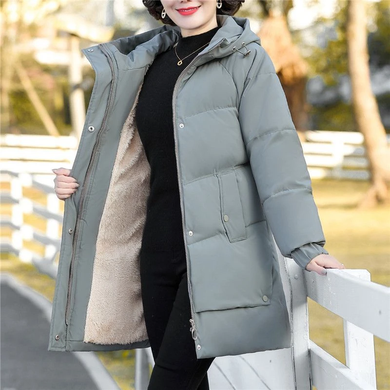 2022新款妈妈冬装羽绒棉服中老年棉衣外套加绒加厚中年女冬季棉袄