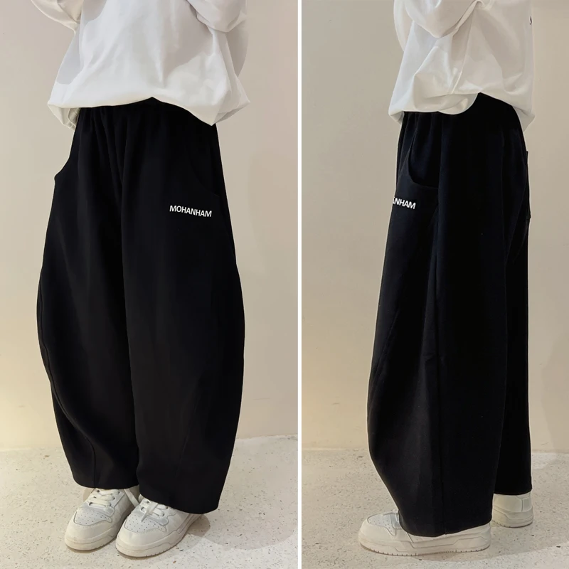 凯文家童装2024春新品男童中大童字母宽松立体裁剪儿童休闲裤长裤