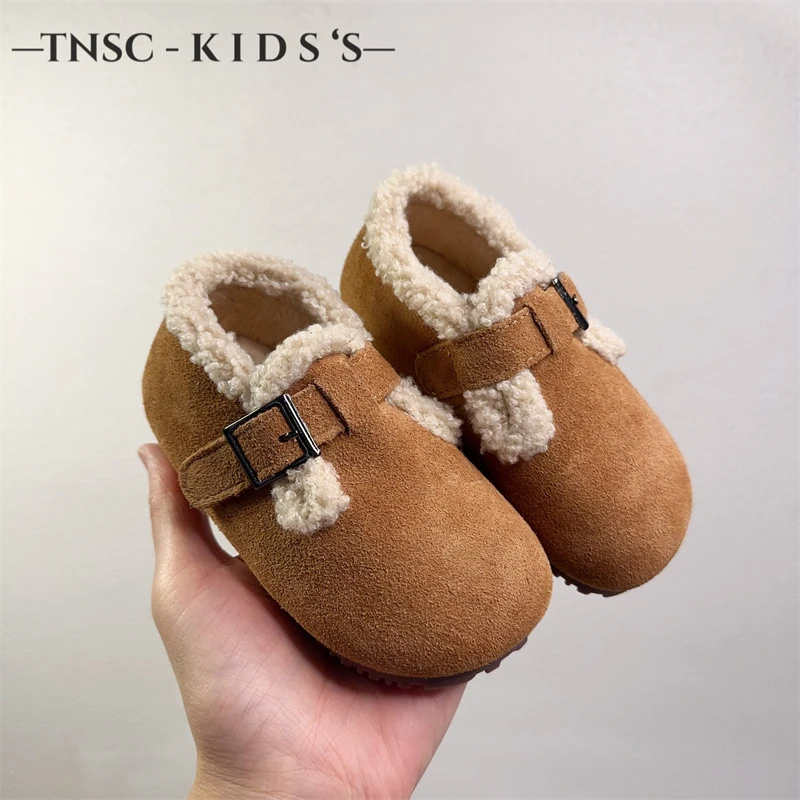 加绒保暖加厚勃肯鞋外穿2023秋冬新款时尚休闲软底外穿宝宝毛毛鞋