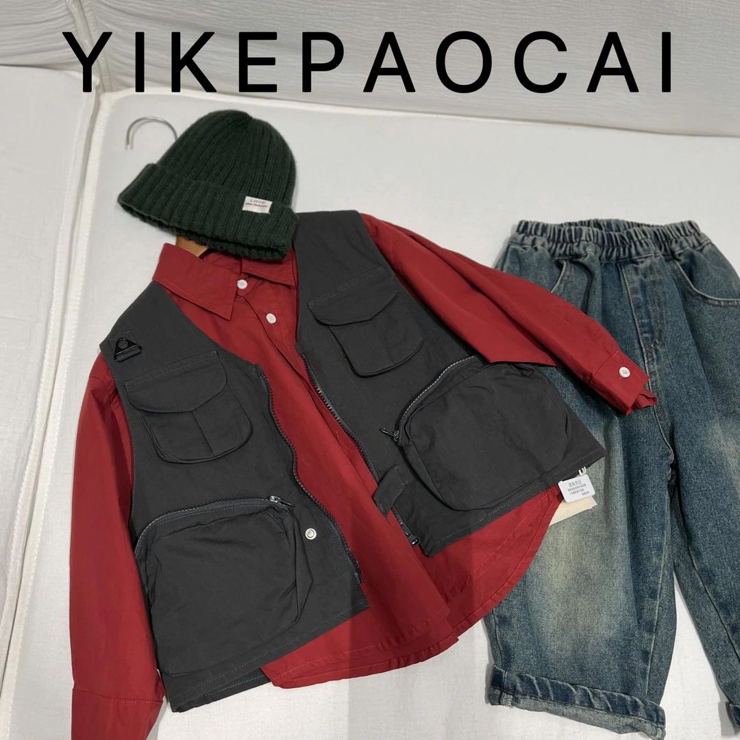 一颗泡菜「童装」8956《秋》工装重工机车马甲