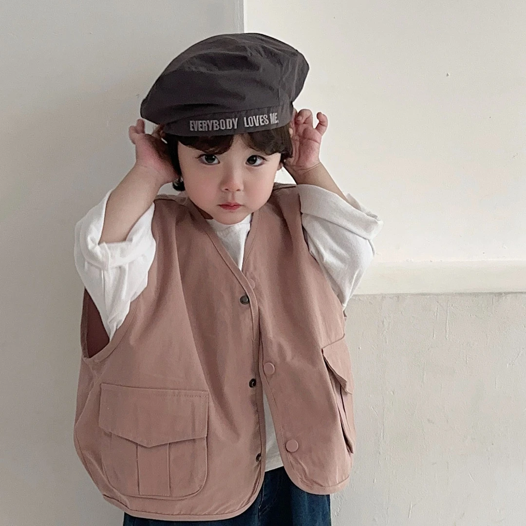 一颗泡菜「童装」6855《秋》骚粉马甲