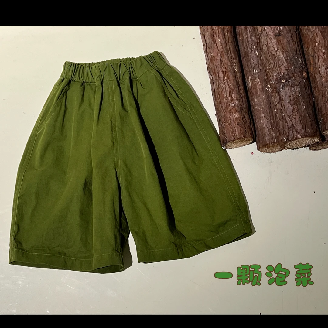一颗泡菜「童装」7801《夏》颜色绝了！可以焊在身上的五分裤