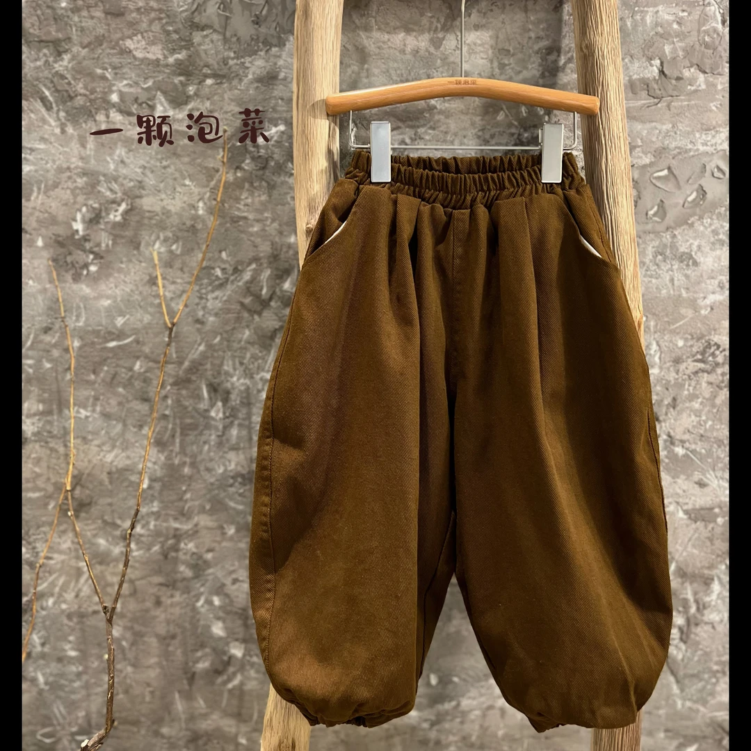 一颗泡菜「童装」23343《冬》彩牛加绒裤