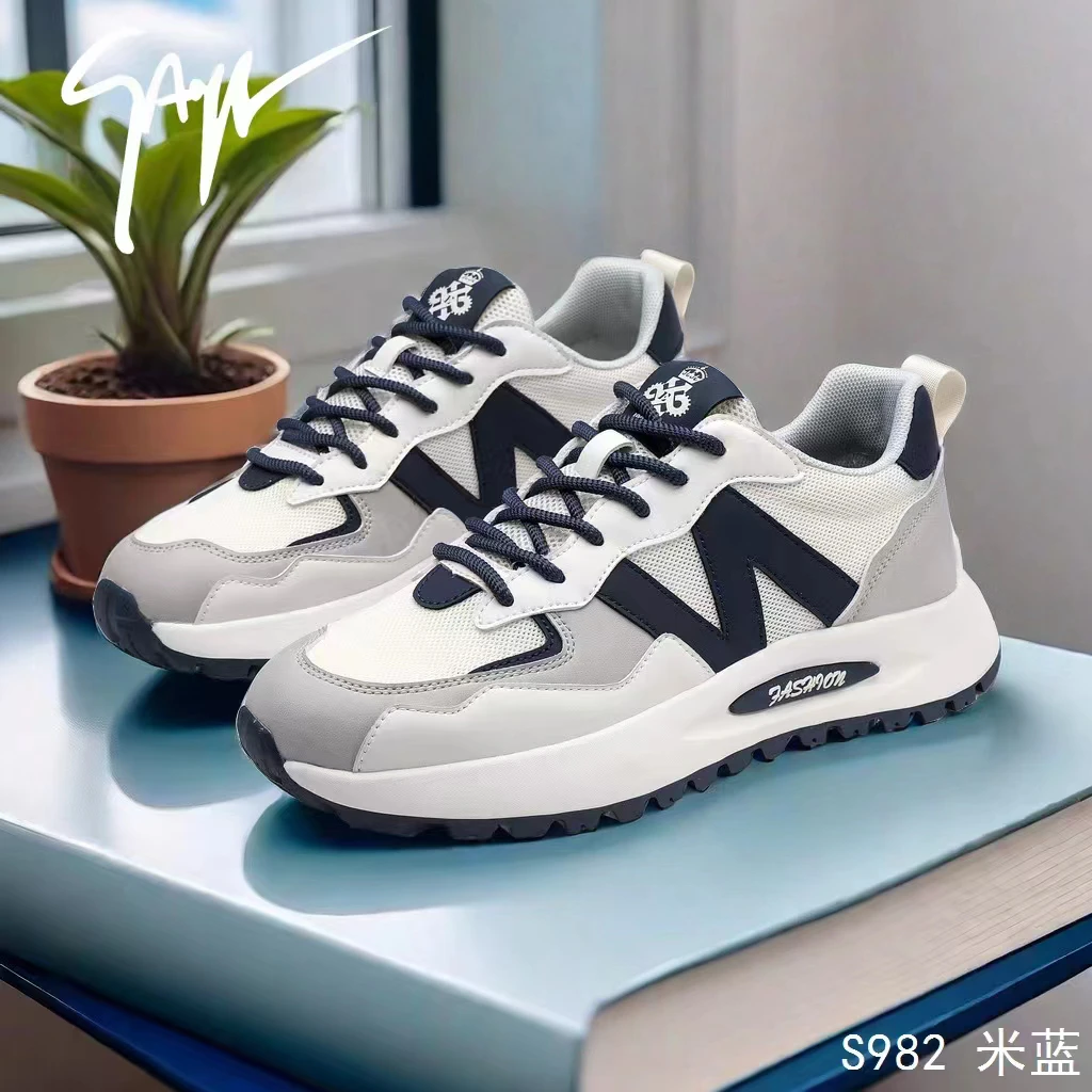 982欧洲站男鞋透气新款潮超火厚底防滑阿甘老爹鞋青少年运动鞋A5