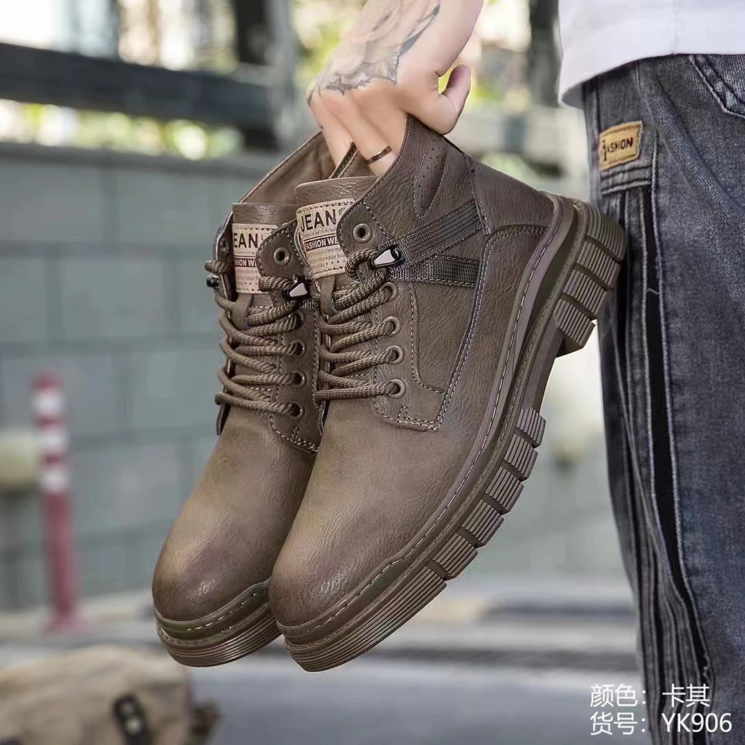 906马丁靴夏季英伦风复古高帮鞋子男士工装靴户外运动机车皮靴A4